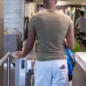 Photo of person using gym access control point